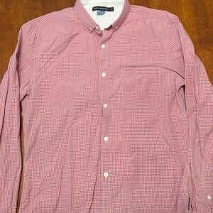 French Connection Red Checkered Button Down Shirt